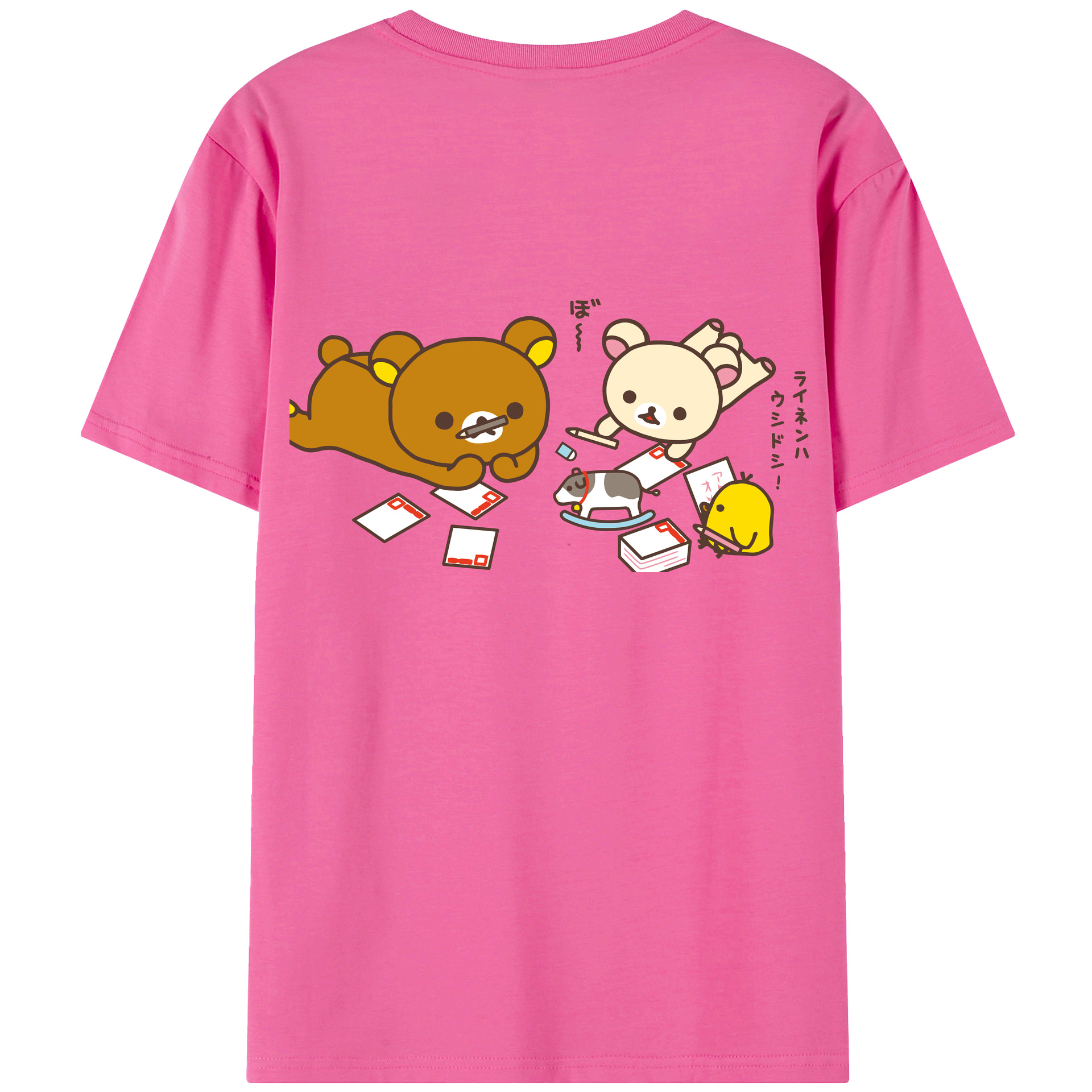 （画像用） リラックマ リラックマ キイロイトリ Rilakkuma Korilakkuma Kiiroitori レディース半袖Tシャツ(バックプリント)
